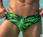 Men's Palm Leaf Print Swim Briefs