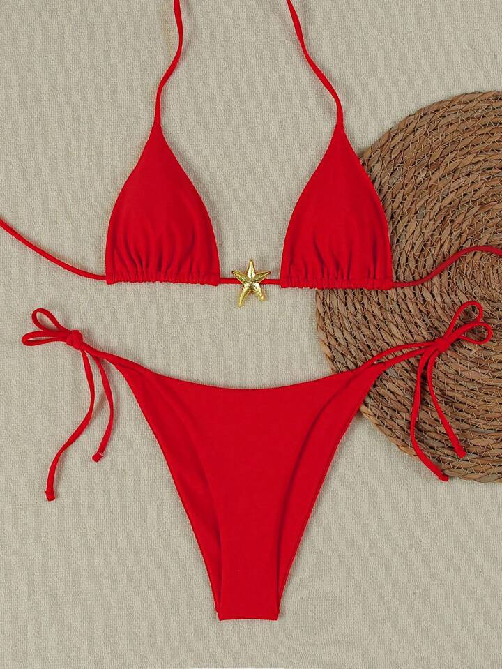 Lace-Up Bikini Swimsuit for Women