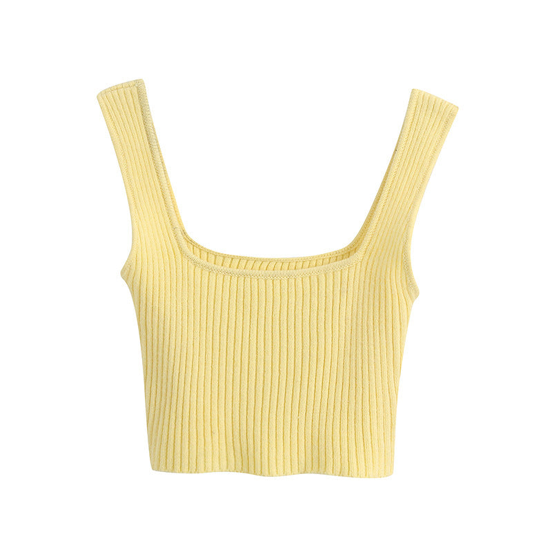 Aussie Design Sleeveless Knitted Crop Top Tank Top