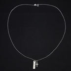 925 Silver Cross Necklace with Square Pendant | Christian Jewelry
