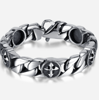 Vintage Titanium Steel Cross Shelf Bracelet