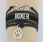 Woven Bracelet with Cat Paw Charm and Letter Beads