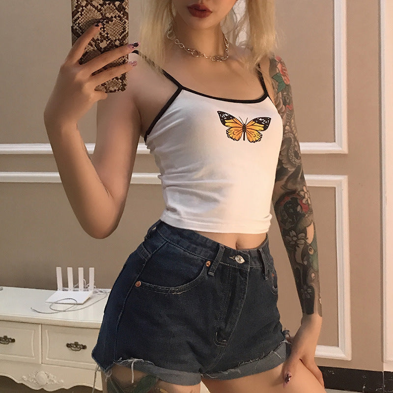 Summer Butterfly Print Tank Top for Women