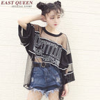 Women's O Neck Lace Long Sleeve Crop Top - Casual Style