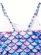 Girls Mermaid Scale One-Piece Swimsuit