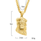 Abstract Jesus Necklace with Glossy Mustache Design