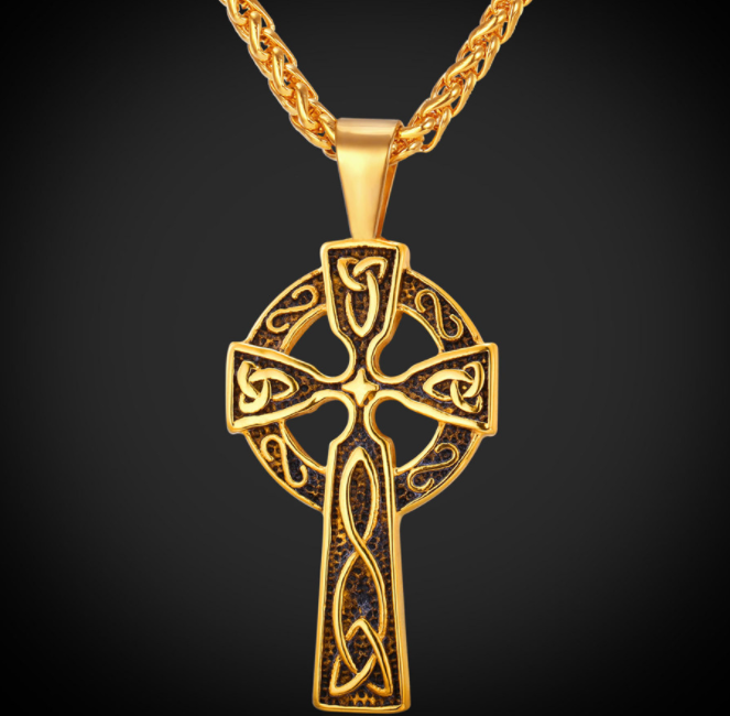 Titanium Steel Cross Pendant with Vintage Necklace | Christian Jewelry