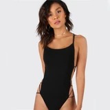 Backless Side Lace-Up One-Piece Swimsuit