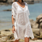 Lace Knit Sun Protection Cover-Up for Beachwear