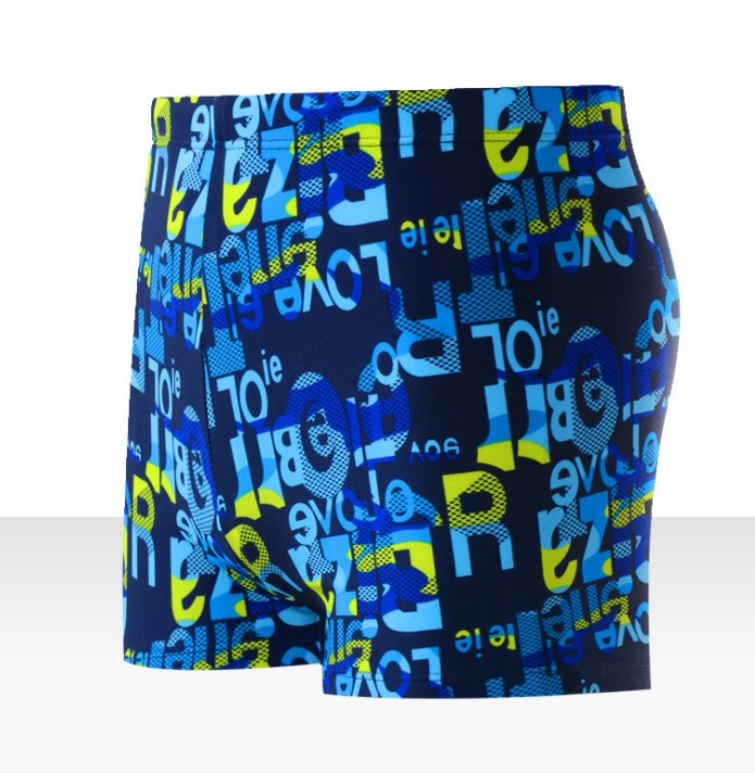 Men's Graffiti Print Boxer Swim Trunks