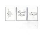 3pcs Set of Frameless Christian Bible Verse Prints | Christian Home Decor