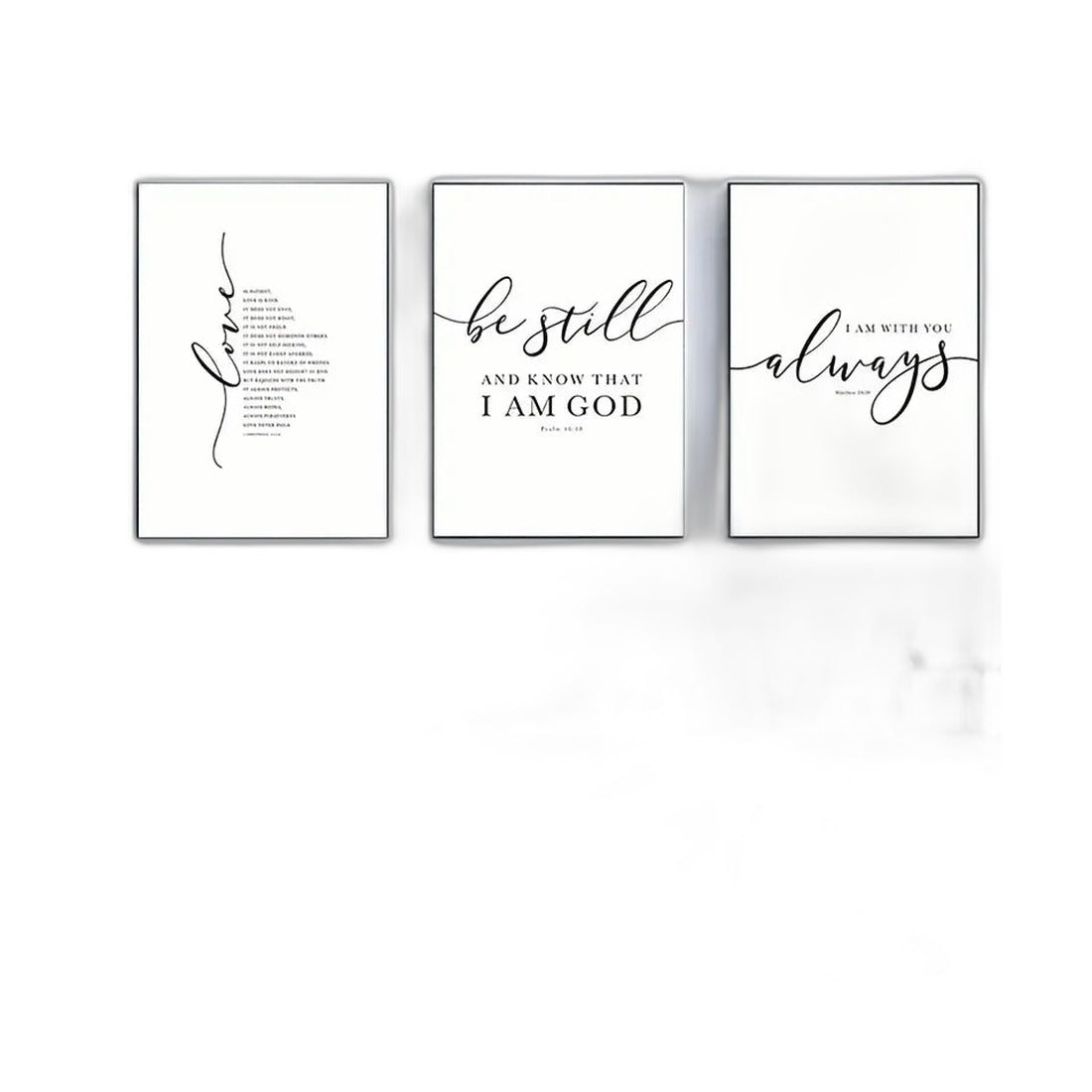 3pcs Set of Frameless Christian Bible Verse Prints | Christian Home Decor