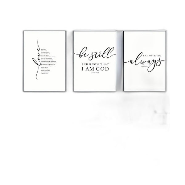 3pcs Set of Frameless Christian Bible Verse Prints | Christian Home Decor