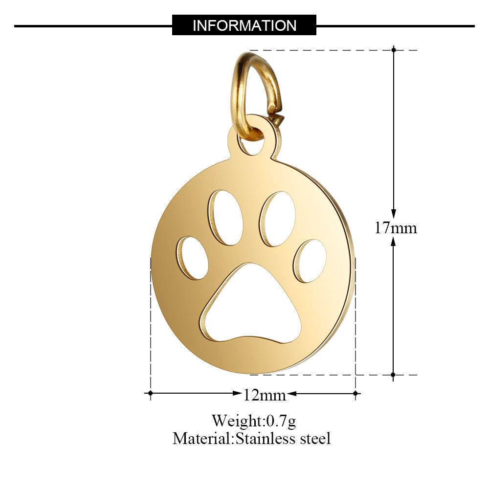 Polished Titanium Steel Hanging Ring with Paw Pendant