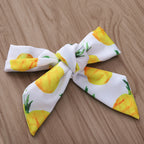 Girls Pineapple Print Fringe Bikini Set with Headband