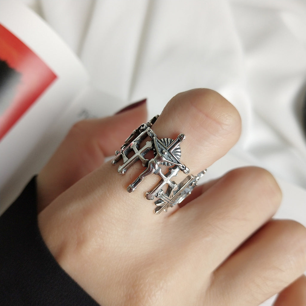 Vintage Love & Redemption Cross Ring