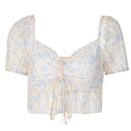 Floral Chiffon Crop Top - Jennie Style High Waist T-Shirt