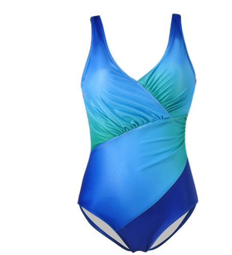 Plus Size Ruched Surplice One-Piece Swimsuit