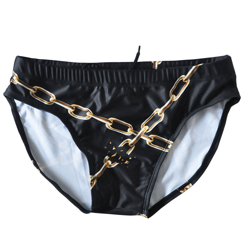 Men's Low Waist Triangle Swim Briefs - Sexy Black Shorts