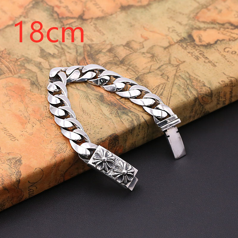 Vintage Korean Silver Men's Double Cross Bracelet