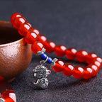 Women's Year the Dog Red Agate Bracelet for Luck