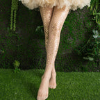 Women's Sheer Mermaid-Scale Foil Print Tights