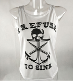 Skull Anchor Graphic Tank Top