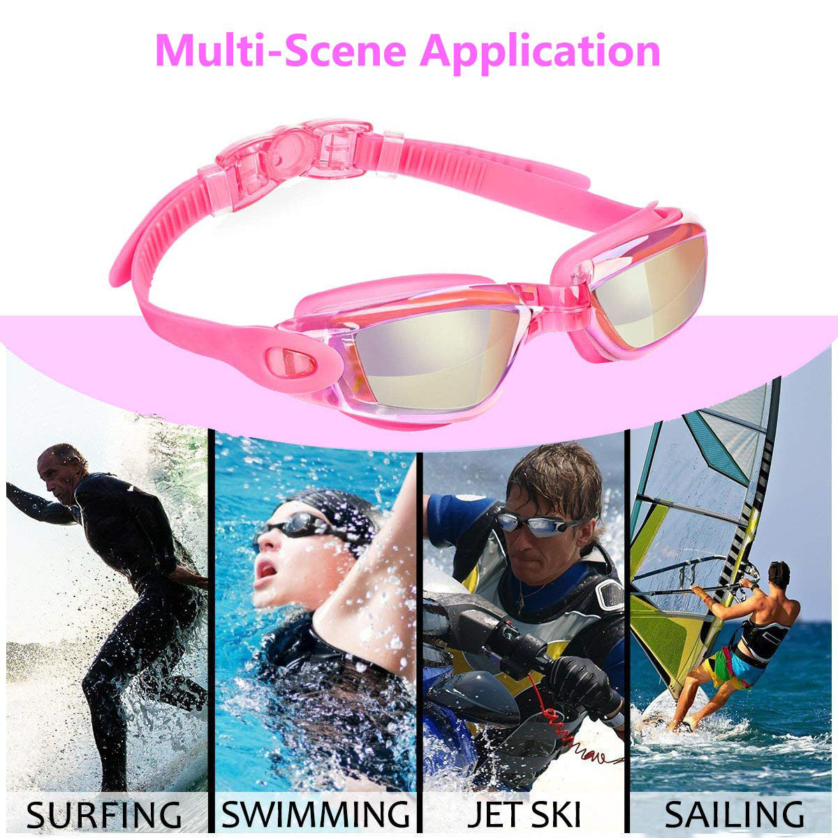 Anti-Fog UV Mirrored Swimming Goggles