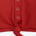 Ribbed Button-Front Tank Bikini Set