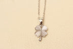 Elegant Cat's Eye Stone Clover Necklace for Women
