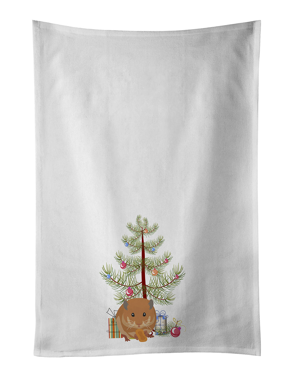 Teddy Bear Hamster Merry Christmas Kitchen Towel Set of 2