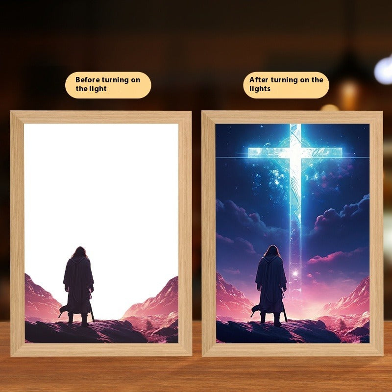 Jesus LED Night Light Art Frame