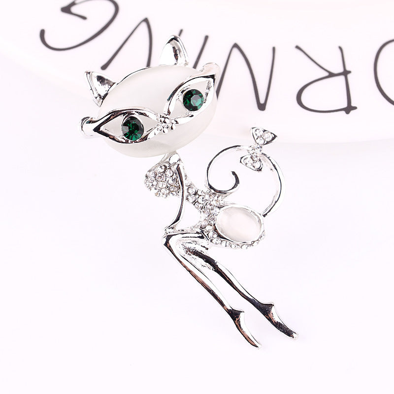 Korean Style Cat Glasses Brooch - Cute Accessory Design