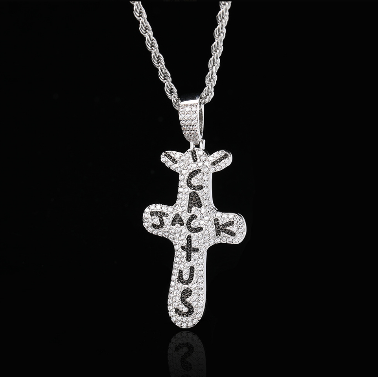 Hip Hop Jewelry with Zircon Pendant Cross Necklace