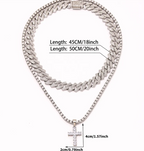 Zircon Cross Pendant Necklace