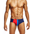 Color Block Triangle Swim Trunks - Quick Dry Swimwear