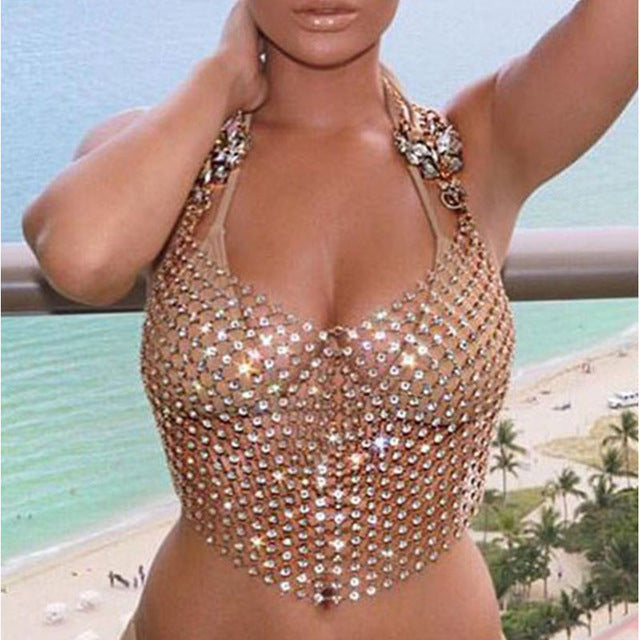 Rhinestone Body Chain Fashion Accessory