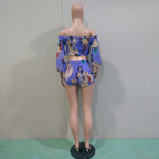 2019 Women's Casual Top and Shorts Beach Set