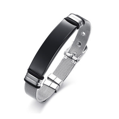 Black Titanium Steel Bracelet with Christian Verses | Christian Jewelry