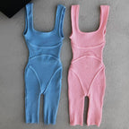 Women's Sleeveless Jumpsuit with Shorts for Fitness