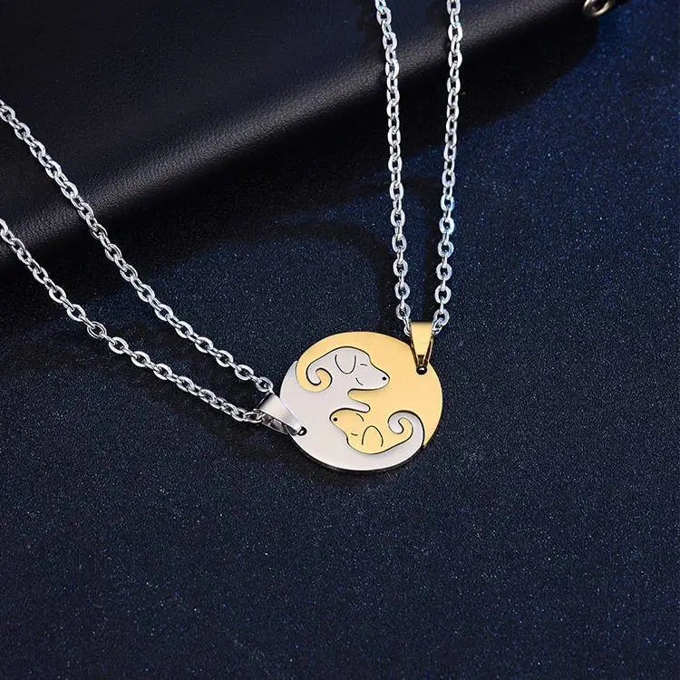 Yin Yang Dog Couple Necklace | Jewelry