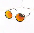 Round Steampunk Mirrored Sunglasses