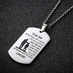 Stainless Steel Dog Tag Necklace with Letter Design