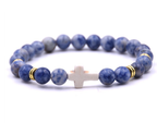Stone White Turquoise Cross Bracelet (Multi-color)