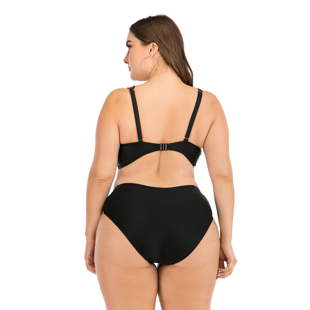 Plus Size Ombre Strappy High-Waist Bikini Set