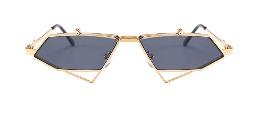 Geometric Gold Metal Sunglasses
