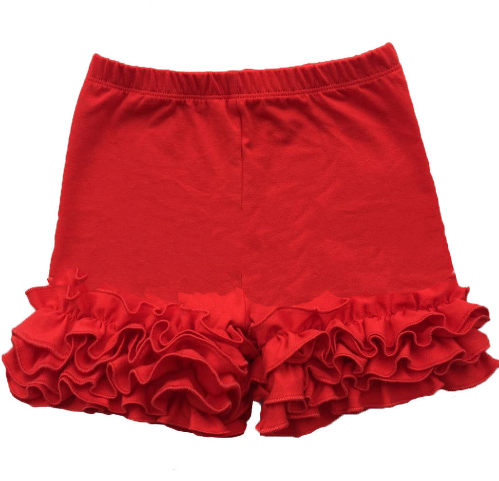 2019 Kids Cotton Ruffle Hem Shorts for Girls