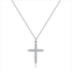 Zircon Cross Crown Pendant Necklace