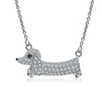 Creative Dachshund Dog Necklace with Zirconia Stones