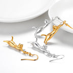 Cute Cat Earrings in 18K Gold-Plated Brass